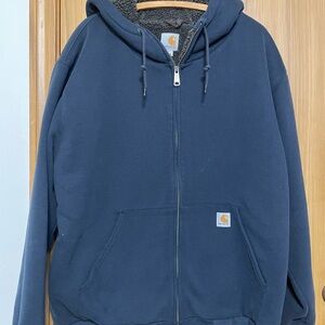 Carhartt Navy Blue Rain Defender Hooded Sweatshirt XL
